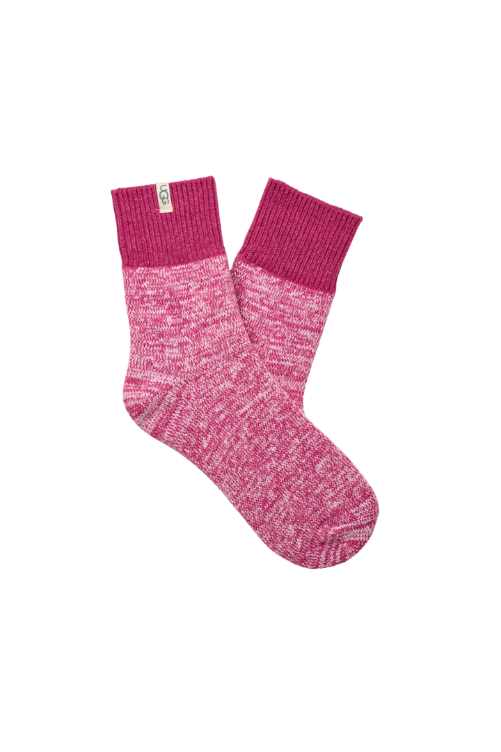 UGG: Rib Knit Slouchy Quarter Sock-Chroma Pink-8- Accessory-UGG-Usher & Co - Women's Boutique Located in Atoka, OK and Durant, OK
