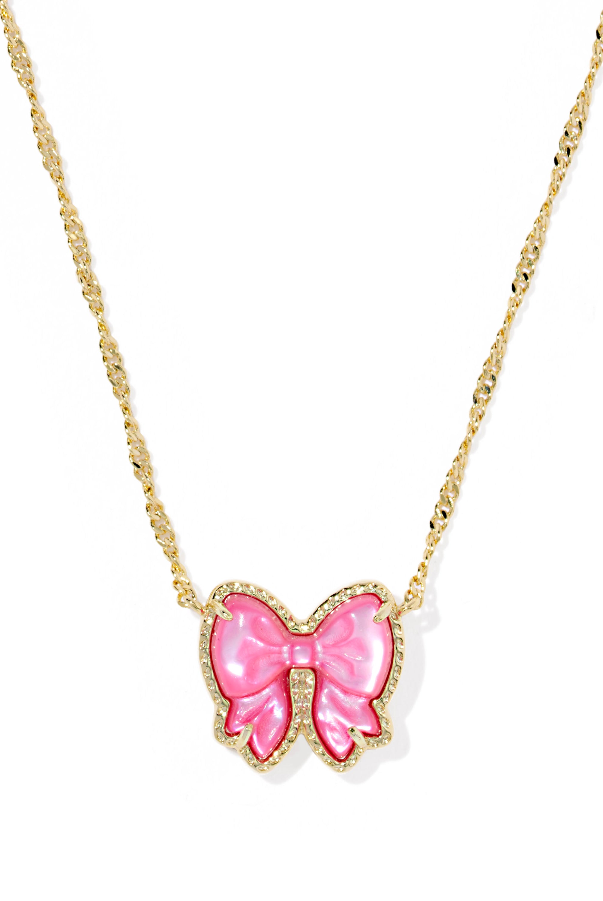 Kendra Scott: Haley Bow Short Pendant Necklace-Gold Rose Violet-7- Jewelry-KENDRA SCOTT-Usher & Co - Women's Boutique Located in Atoka, OK and Durant, OK