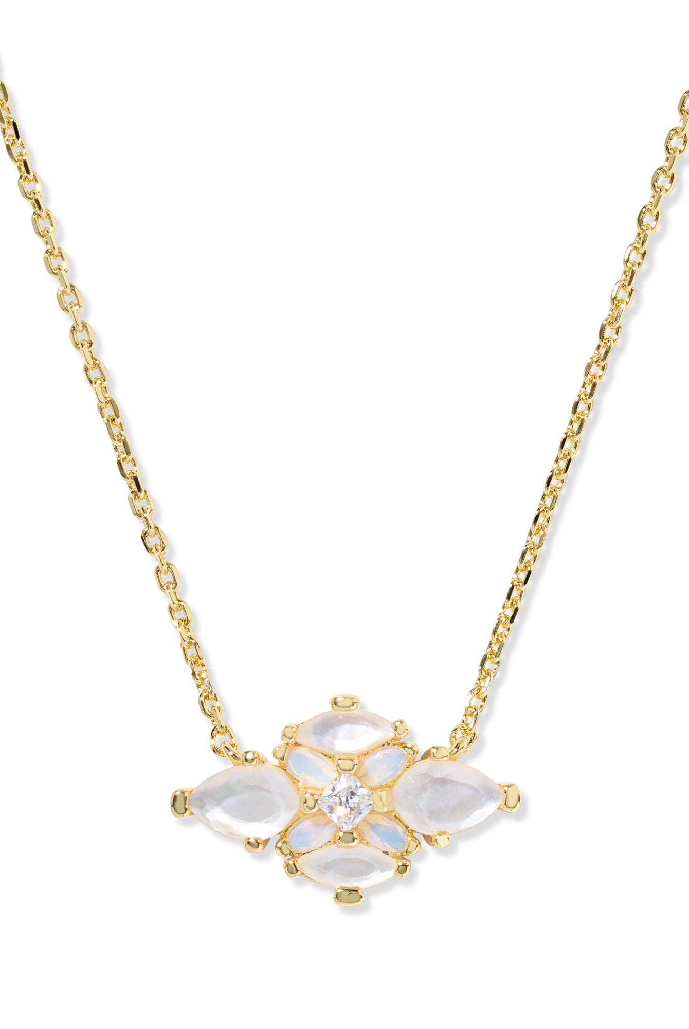 Kendra Scott: Abbie Crystal Short Pendant Necklace-Gold Neutral Mix-7- Jewelry-KENDRA SCOTT-Usher & Co - Women's Boutique Located in Atoka, OK and Durant, OK