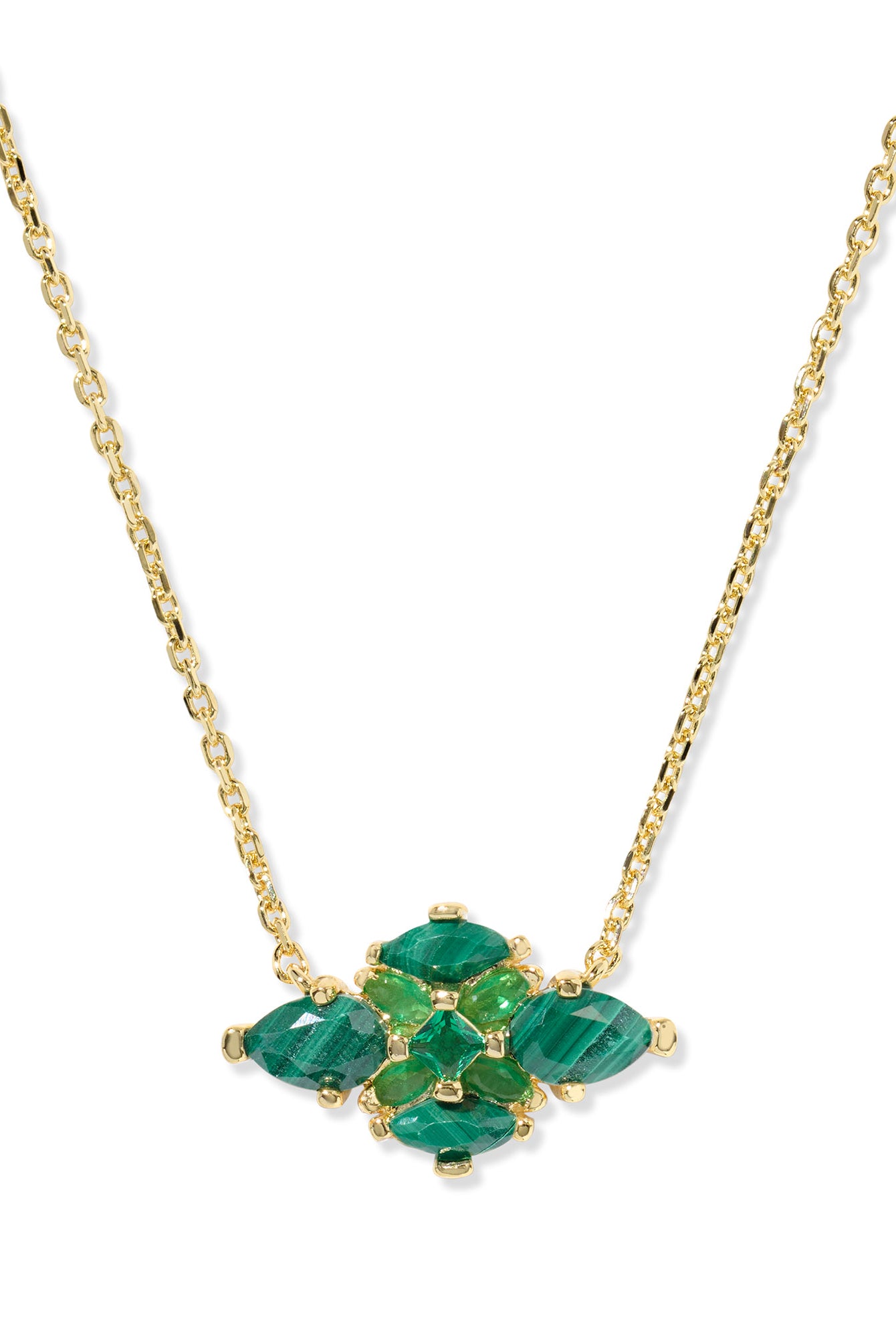Kendra Scott: Abbie Crystal Short Pendant Necklace-Gold Green Mix-7- Jewelry-KENDRA SCOTT-Usher & Co - Women's Boutique Located in Atoka, OK and Durant, OK