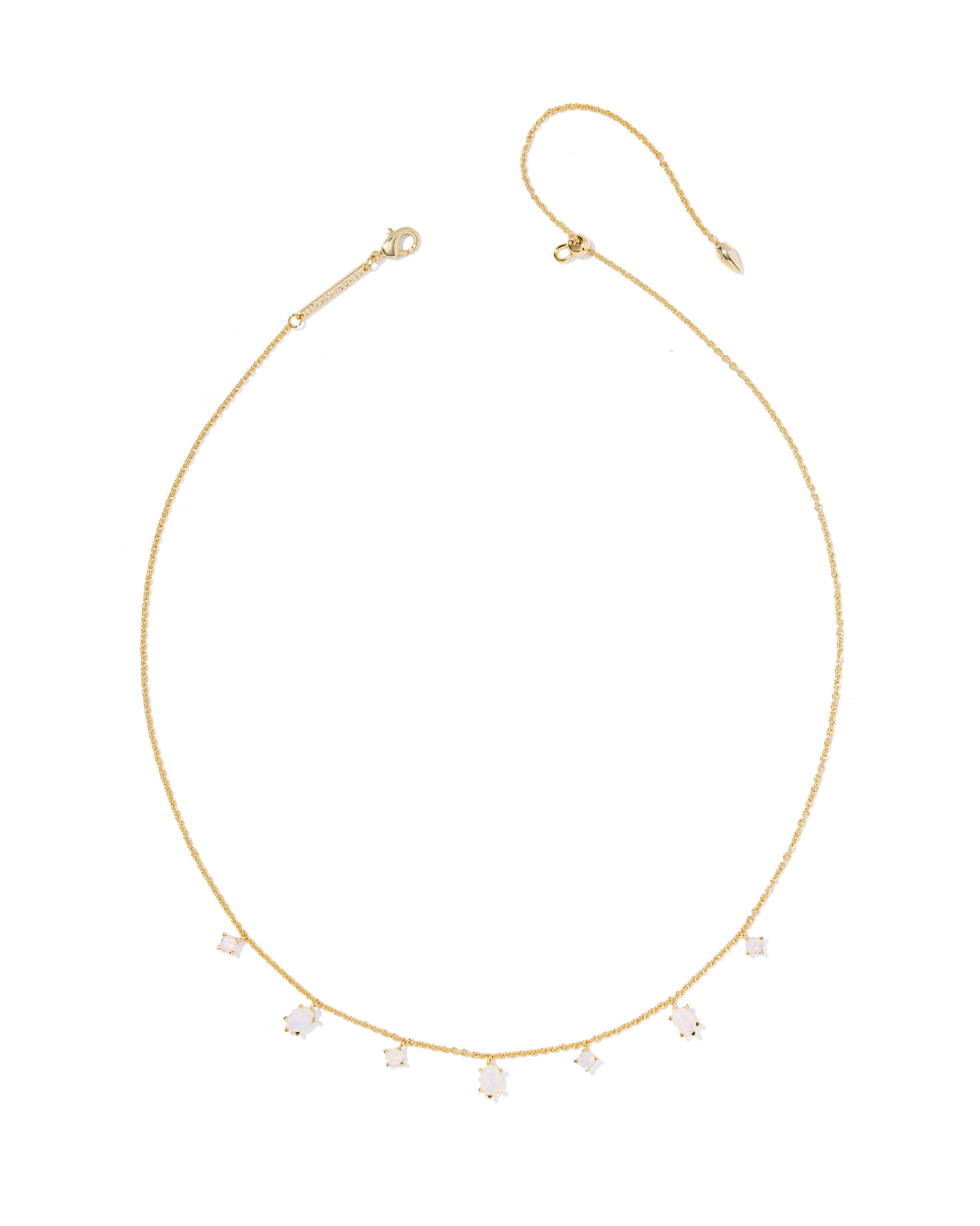 Kendra Scott: Cailin Delicate Strand Necklace-Gold White Crystal-7- Jewelry-KENDRA SCOTT-Usher & Co - Women's Boutique Located in Atoka, OK and Durant, OK