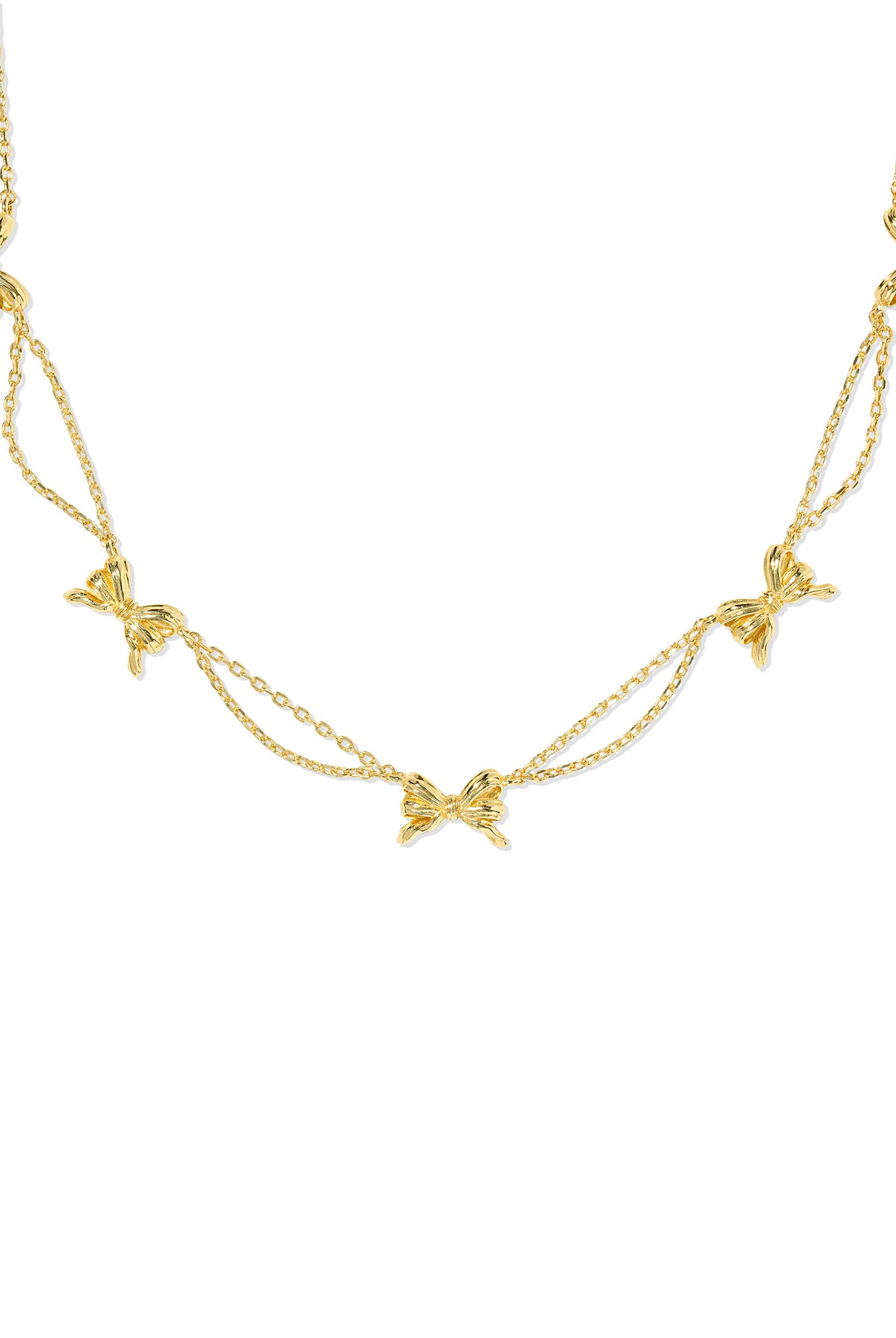 Kendra Scott: Bow Strand Necklace- Gold-7- Jewelry-KENDRA SCOTT-Usher & Co - Women's Boutique Located in Atoka, OK and Durant, OK