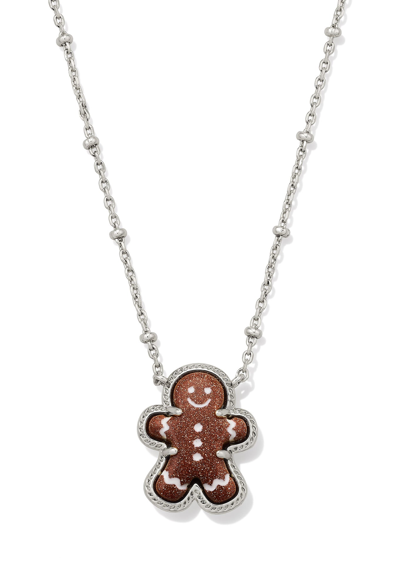 Kendra Scott: Gingerbread Short Pendant Necklace-Silver Brown-7- Jewelry-KENDRA SCOTT-Usher & Co - Women's Boutique Located in Atoka, OK and Durant, OK