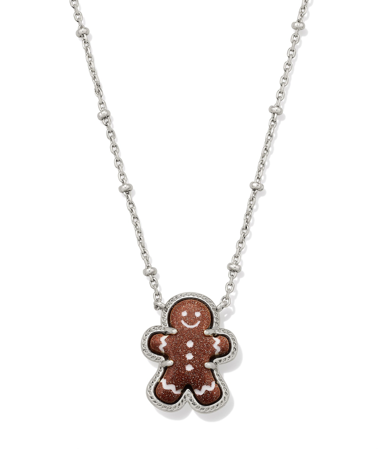 Kendra Scott: Gingerbread Short Pendant Necklace-Silver Brown-7- Jewelry-KENDRA SCOTT-Usher & Co - Women's Boutique Located in Atoka, OK and Durant, OK