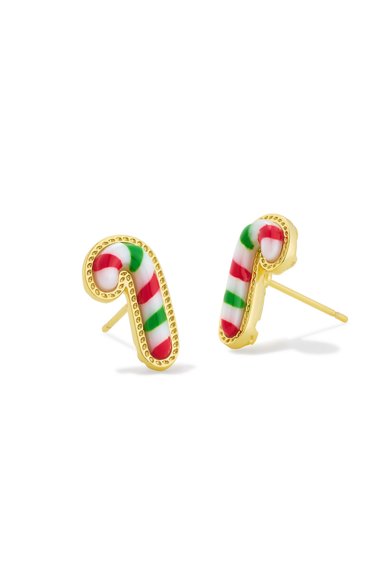 Kendra Scott: Candy Cane Stud Earrings-Gold Red Green Mix-7- Jewelry-KENDRA SCOTT-Usher & Co - Women's Boutique Located in Atoka, OK and Durant, OK