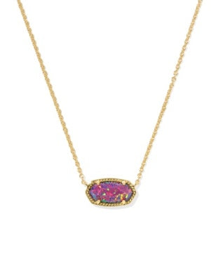 Kendra Scott: Elisa Pendant Necklace-Gold Dark Lavender Kyocera Opal-7- Jewelry-KENDRA SCOTT-Usher & Co - Women's Boutique Located in Atoka, OK and Durant, OK