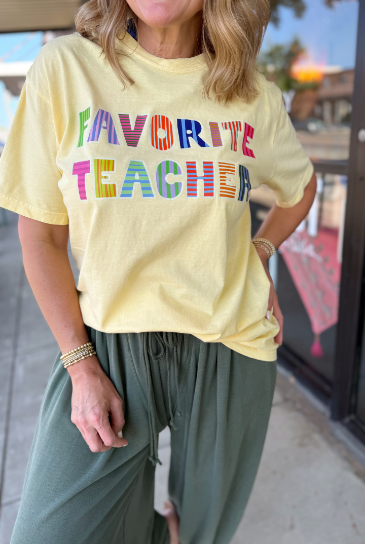 Favorite Teacher Tee-1- Tops-Etta + East-Usher & Co - Women's Boutique Located in Atoka, OK and Durant, OK
