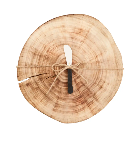 Wood Slice Tray-14-DISTRESSED-MUD PIE-Usher & Co - Women's Boutique Located in Atoka, OK and Durant, OK