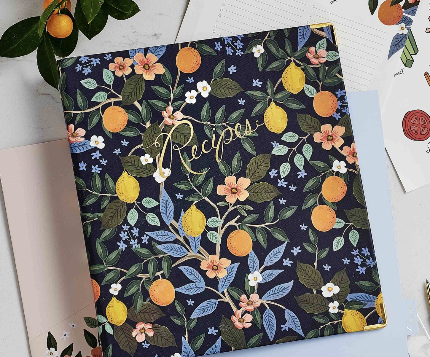 Citrus Grove Recipe Binder-14-DISTRESSED-Rifle Paper Co-Usher & Co - Women's Boutique Located in Atoka, OK and Durant, OK