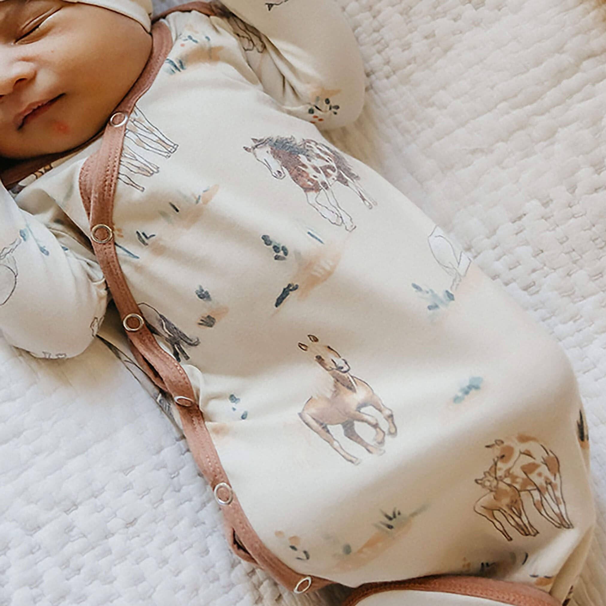 Copper Pearl: Newborn Knotted Gown - Montana-12- Baby/Kids/Men-Copper Pearl-Usher & Co - Women's Boutique Located in Atoka, OK and Durant, OK