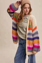 Rainbow Crochet Cardigan-2- Tops Over-Listicle-Usher & Co - Women's Boutique Located in Atoka, OK and Durant, OK