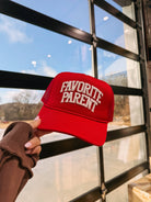 Favorite Parent Trucker Hat - Red-8- Accessory-ETTA & EAST-Usher & Co - Women's Boutique Located in Atoka, OK and Durant, OK