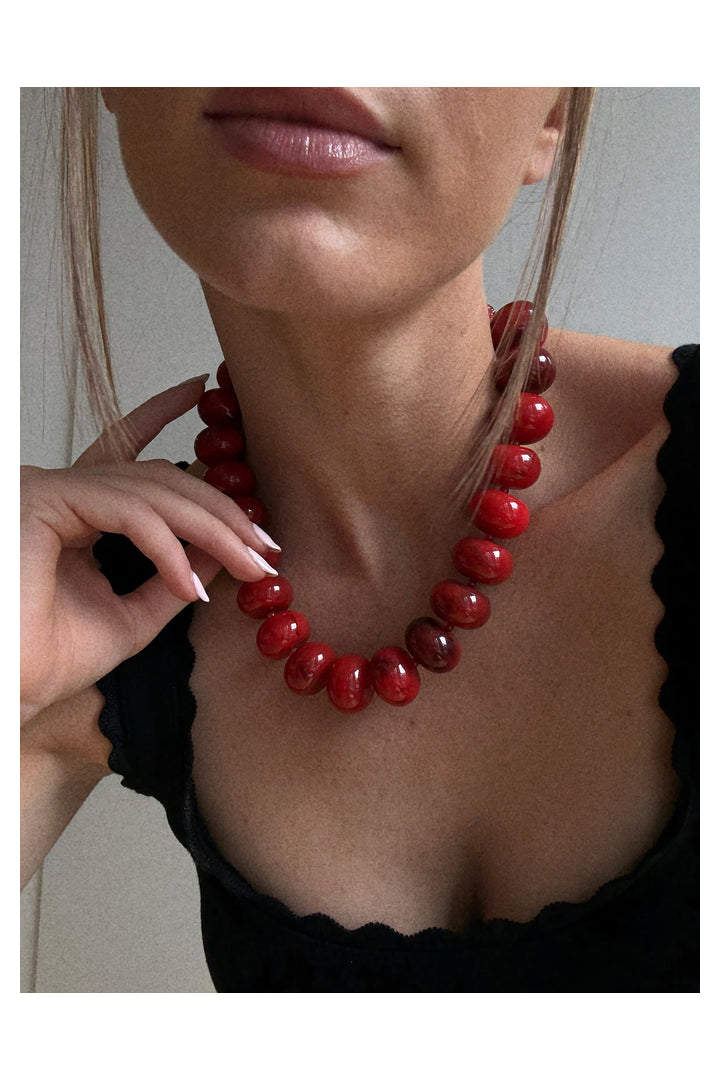 Baublebar: Joan Semi-Precious Necklace - Red Jasper-7- Jewelry-Baublebar-Usher & Co - Women's Boutique Located in Atoka, OK and Durant, OK
