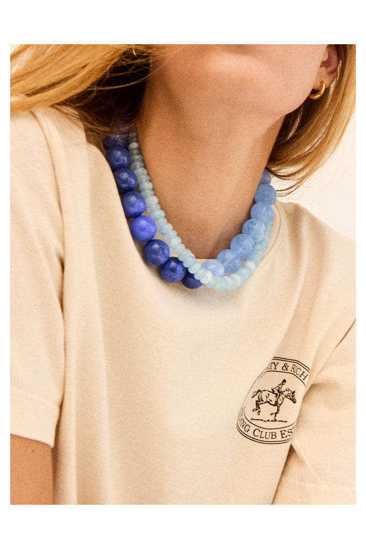 Baublebar: Jane Beaded Necklace - Lapis/Blue Lace Agate-7- Jewelry-Baublebar-Usher & Co - Women's Boutique Located in Atoka, OK and Durant, OK