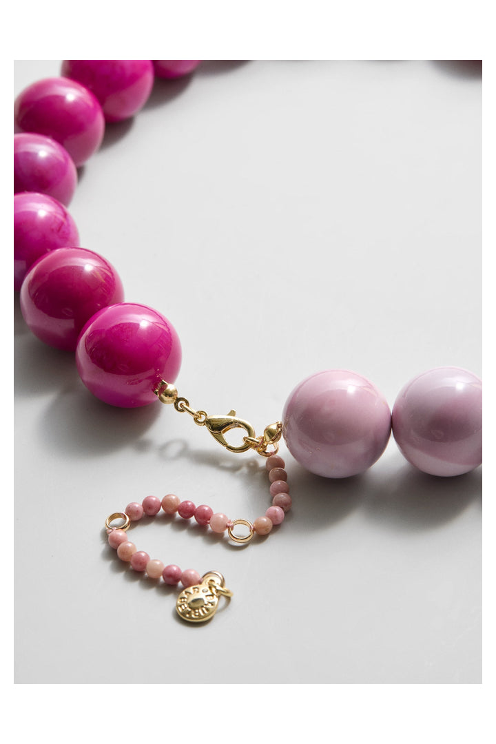 Baublebar: Jane Beaded Necklace - Dark Pink Quartz/Smoky Rose Quartz-7- Jewelry-Baublebar-Usher & Co - Women's Boutique Located in Atoka, OK and Durant, OK