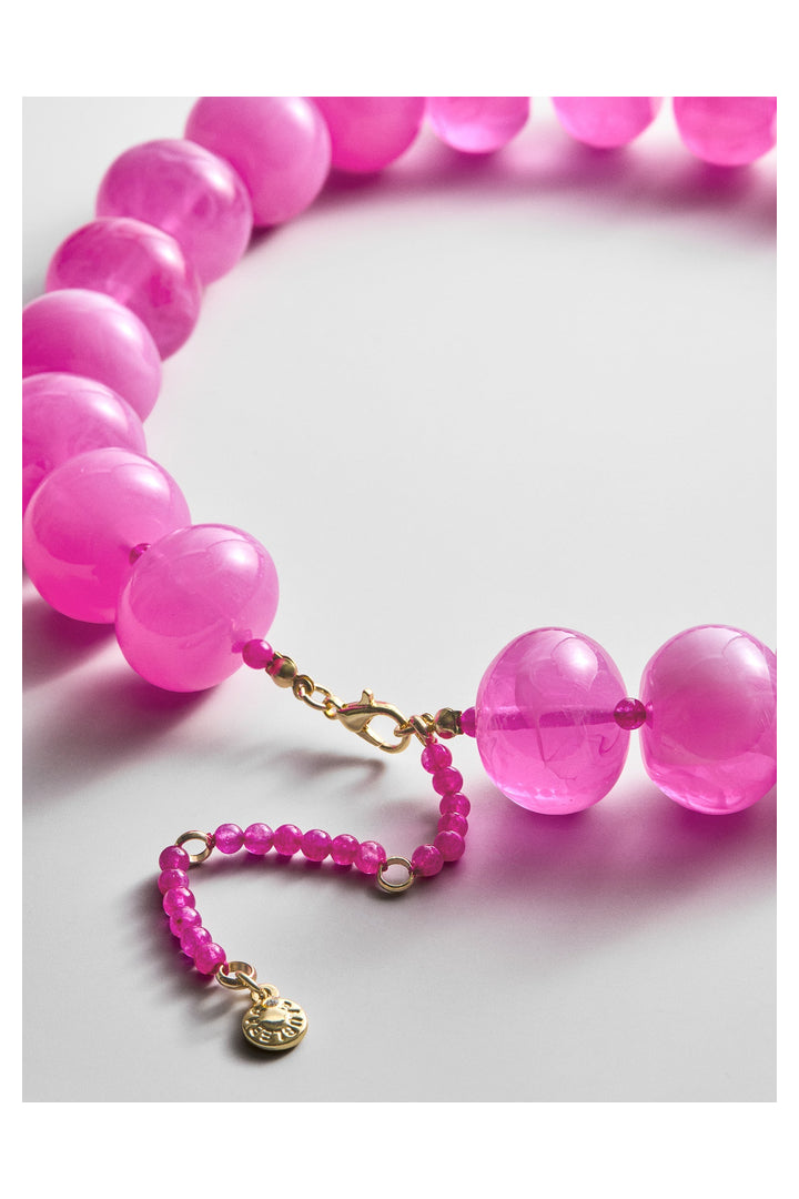 Baublebar: Joan Semi-Precious Necklace - Fuchsia Agate-7- Jewelry-Baublebar-Usher & Co - Women's Boutique Located in Atoka, OK and Durant, OK