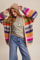 Rainbow Crochet Cardigan-2- Tops Over-Listicle-Usher & Co - Women's Boutique Located in Atoka, OK and Durant, OK