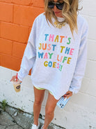 The Way Life Goes Sweatshirt-1- Tops-ETTA & EAST-Usher & Co - Women's Boutique Located in Atoka, OK and Durant, OK