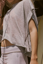 FP Movement: My Time Tee-Heather Gray-1- Tops-Free People Movement-Usher & Co - Women's Boutique Located in Atoka, OK and Durant, OK