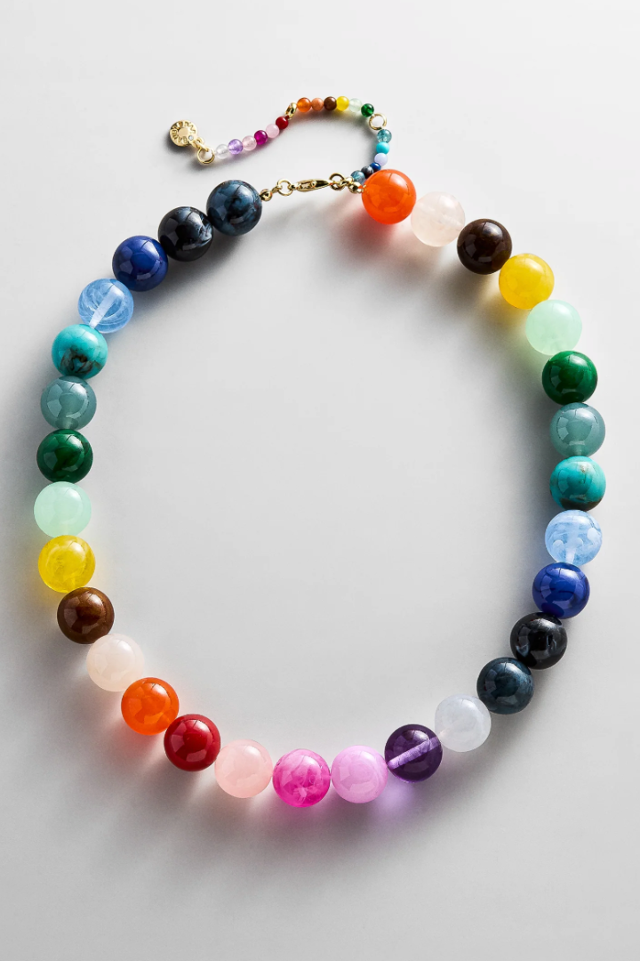 Baublebar: Mini Jane Beaded Necklace - Rainbow-7- Jewelry-Baublebar-Usher & Co - Women's Boutique Located in Atoka, OK and Durant, OK