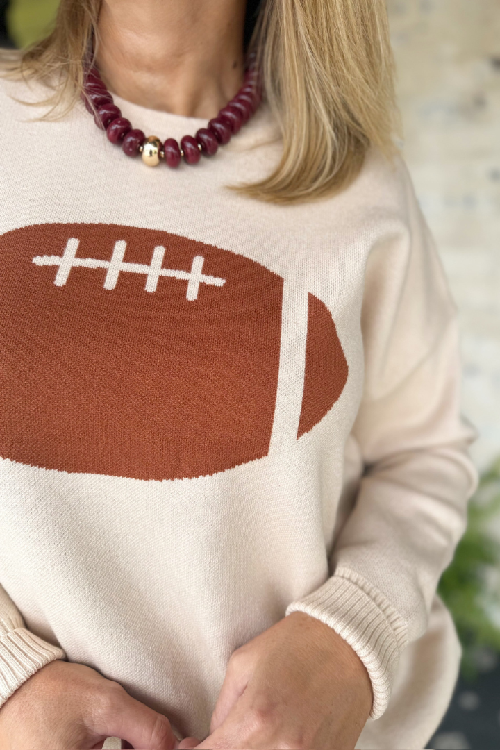 Football Graphic Crewneck Sweater-1- Tops-Tea n Rose-Usher & Co - Women's Boutique Located in Atoka, OK and Durant, OK