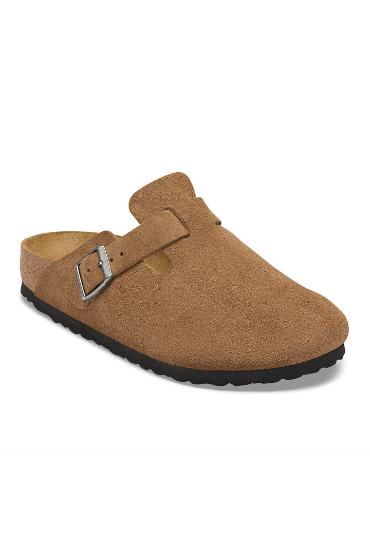 Birkenstock: Boston-Dark Tea Suede-9- Shoes-BIRKENSTOCK-Usher & Co - Women's Boutique Located in Atoka, OK and Durant, OK