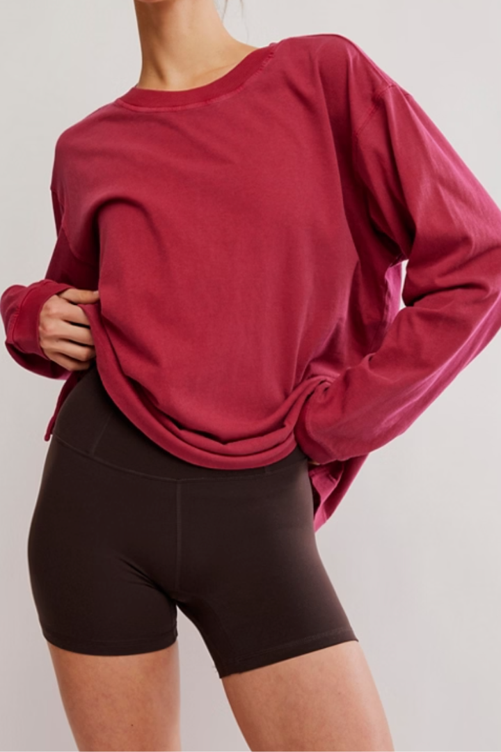Free People Movement: Hustle Layer - Brick-1- Tops-Free People Movement-Usher & Co - Women's Boutique Located in Atoka, OK and Durant, OK