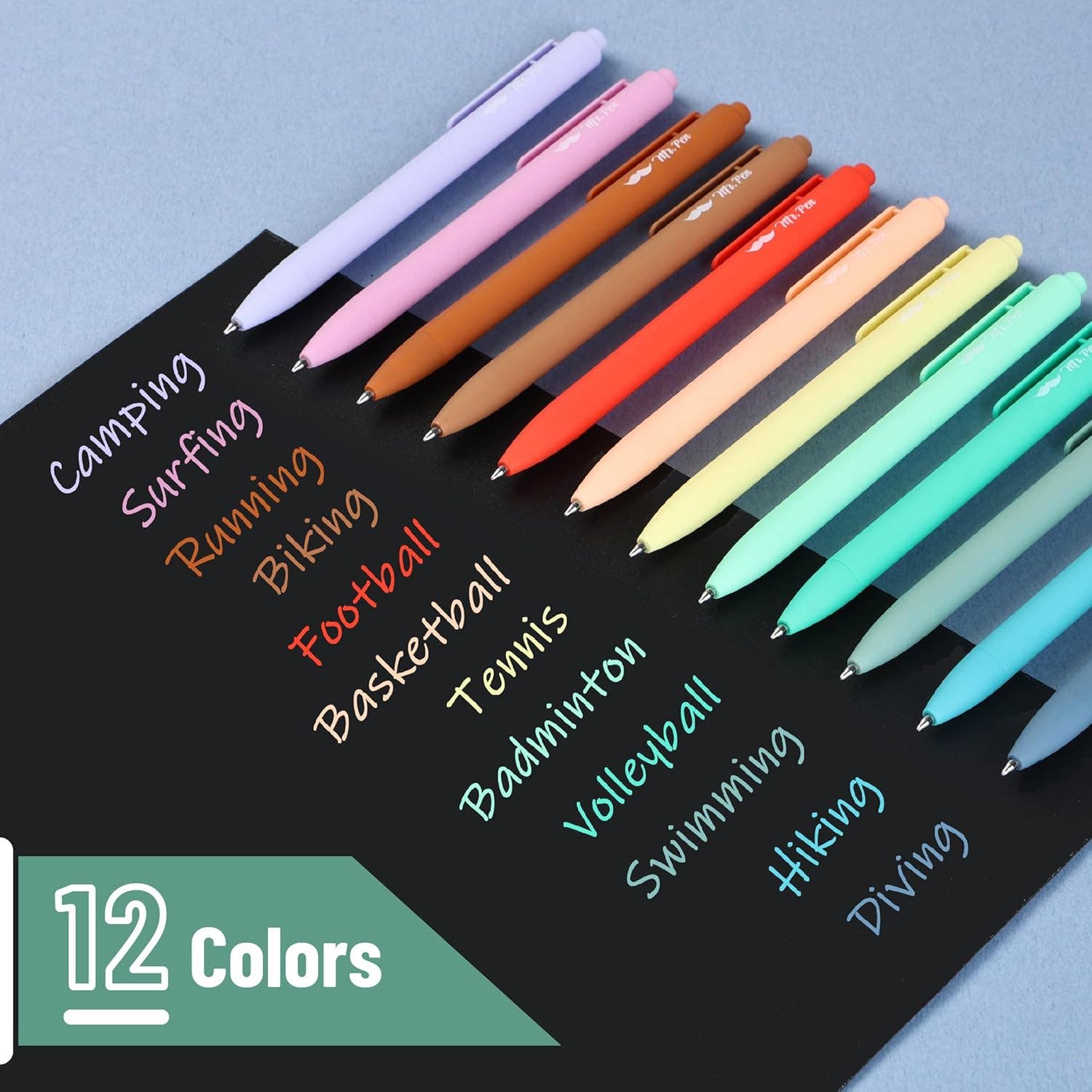 Cute 12-Pack Retractable Gel Pens with Colored Ink-11- Gift/Home-Mr. Pen-Usher & Co - Women's Boutique Located in Atoka, OK and Durant, OK