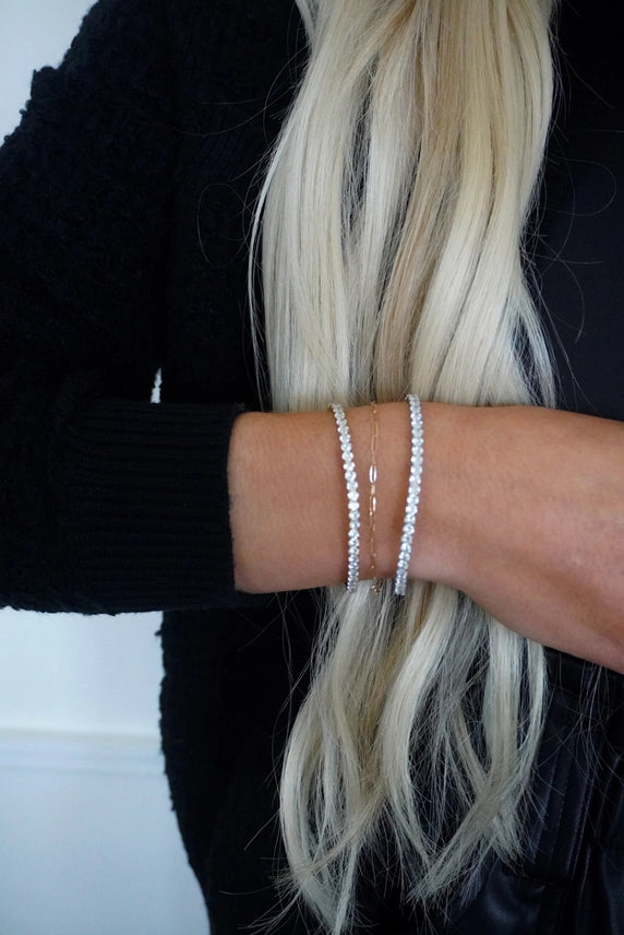 Gold Thick Stretchy Tennis Bracelet-7- Jewelry-CHANSUTTPEARLS-Usher & Co - Women's Boutique Located in Atoka, OK and Durant, OK