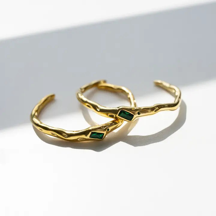 Burke Crystal Cuff Bracelet-Green-7- Jewelry-Beljoy-Usher & Co - Women's Boutique Located in Atoka, OK and Durant, OK