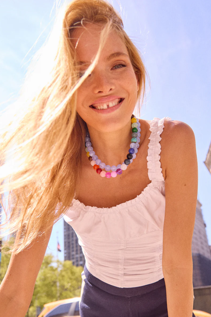 Baublebar: Mini Jane Beaded Necklace - Rainbow-7- Jewelry-Baublebar-Usher & Co - Women's Boutique Located in Atoka, OK and Durant, OK