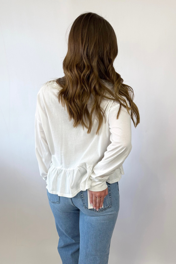 Frilly Basic Top-1- Tops-HYFVE-Usher & Co - Women's Boutique Located in Atoka, OK and Durant, OK