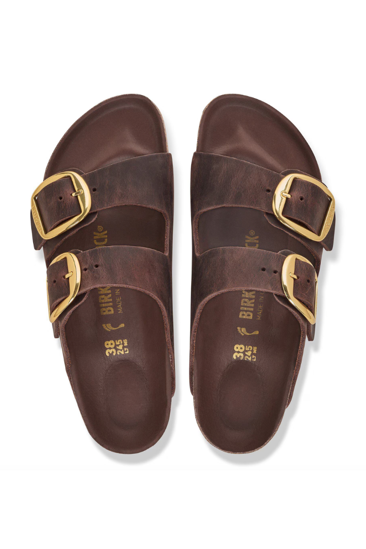 Birkenstock: Arizona Big Buckle Oiled Leather-Habana-9- Shoes-BIRKENSTOCK-Usher & Co - Women's Boutique Located in Atoka, OK and Durant, OK
