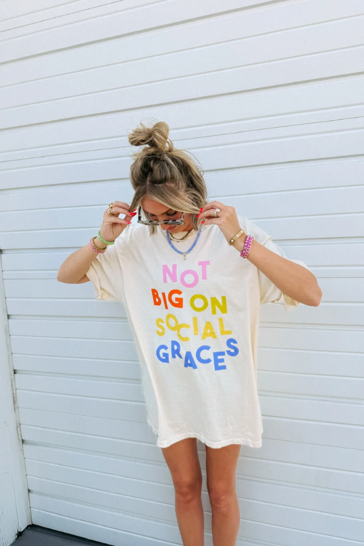 Social Graces Tee-1- Tops-Etta + East-Usher & Co - Women's Boutique Located in Atoka, OK and Durant, OK