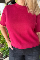 Exposed Seam Crop Sweater-Cabernet-1- Tops-Zenana-Usher & Co - Women's Boutique Located in Atoka, OK and Durant, OK