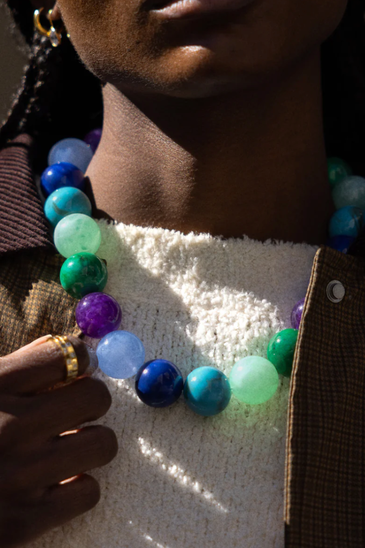 Baublebar: Jane Beaded Necklace - Blue/Purple Multi-7- Jewelry-Baublebar-Usher & Co - Women's Boutique Located in Atoka, OK and Durant, OK