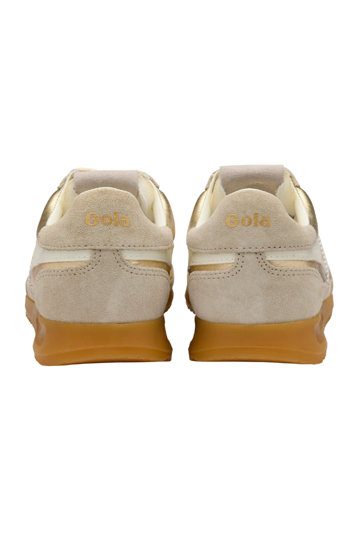 Gola: Women's Firefly Metallic Trainer - Gold / Off White-9- Shoes-Gola-Usher & Co - Women's Boutique Located in Atoka, OK and Durant, OK