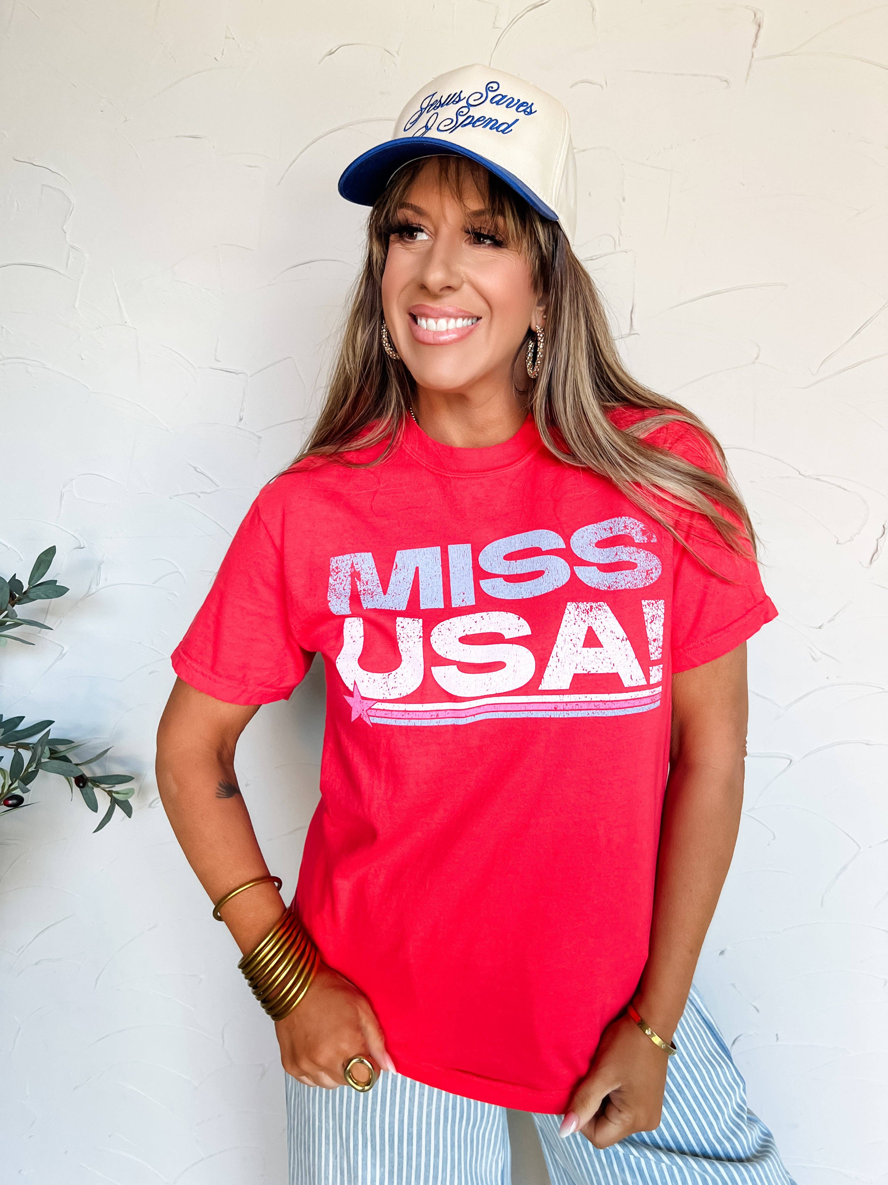 Miss USA Tee-1- Tops-Pierce + Pine-Usher & Co - Women's Boutique Located in Atoka, OK and Durant, OK