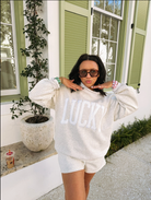 Lucky Mock Neck Sweatshirt-1- Tops-ETTA & EAST-Usher & Co - Women's Boutique Located in Atoka, OK and Durant, OK