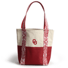 Canvas Mini Tote with Floral Straps – Oklahoma Sooners-10- Bags/Wallets-Desden-Usher & Co - Women's Boutique Located in Atoka, OK and Durant, OK