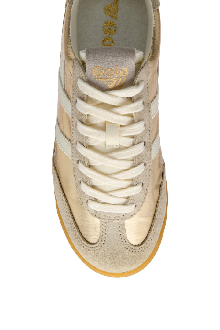 Gola: Women's Firefly Metallic Trainer - Gold / Off White-9- Shoes-Gola-Usher & Co - Women's Boutique Located in Atoka, OK and Durant, OK
