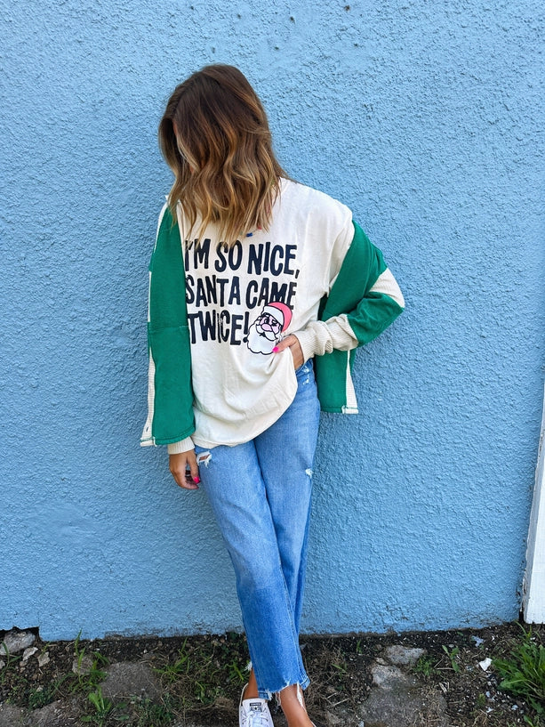 Santa Came Twice T-Shirt-1- Tops-Etta + East-Usher & Co - Women's Boutique Located in Atoka, OK and Durant, OK