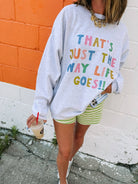 The Way Life Goes Sweatshirt-1- Tops-ETTA & EAST-Usher & Co - Women's Boutique Located in Atoka, OK and Durant, OK