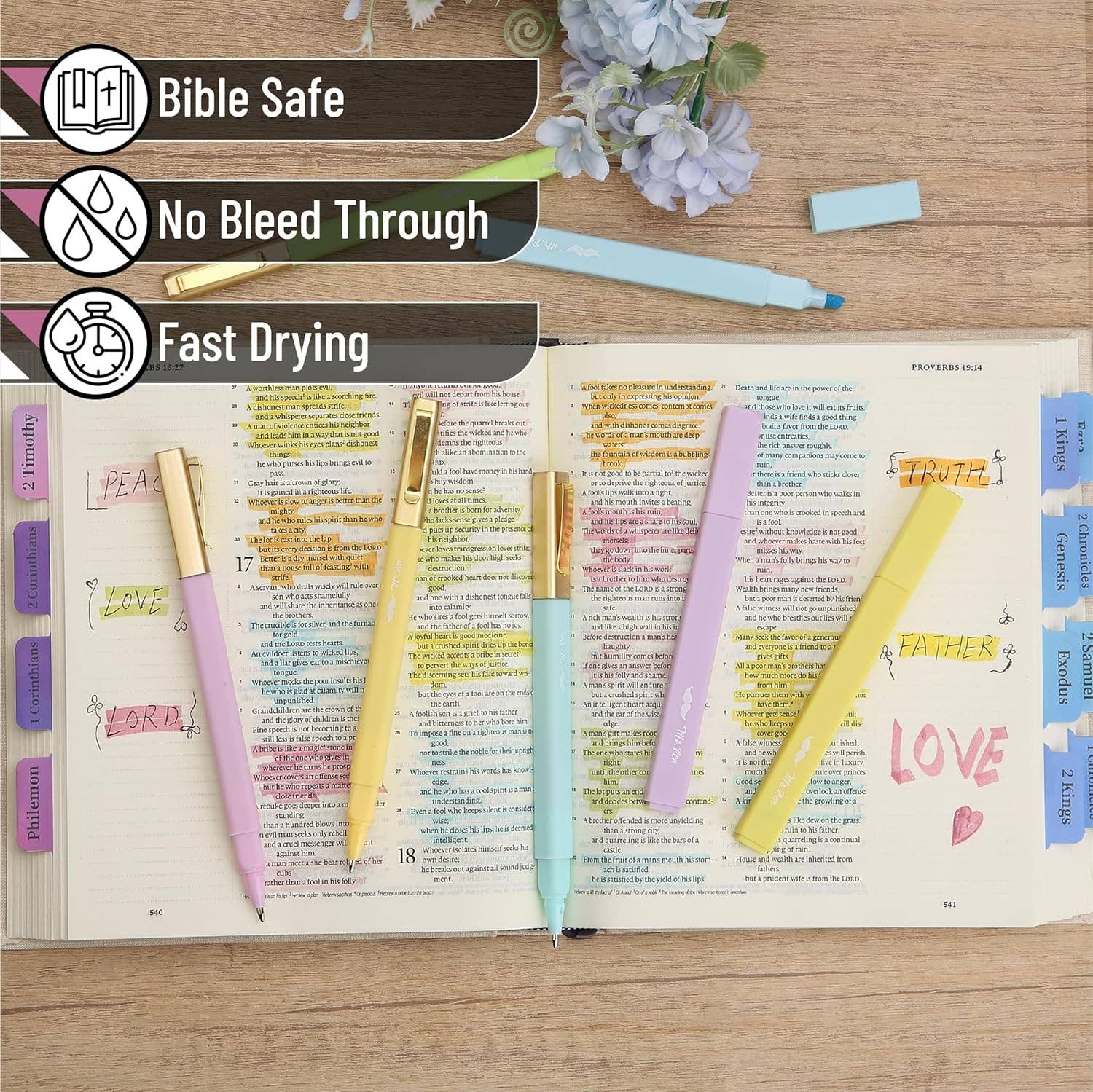 Bible Safe Pastel Highlighters Set-11- Gift/Home-Mr. Pen-Usher & Co - Women's Boutique Located in Atoka, OK and Durant, OK