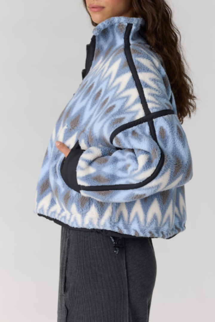 FP Movement: Mountain High Printed 1/2 Zip Fleece-Argyle-2- Tops Over-Free People Movement-Usher & Co - Women's Boutique Located in Atoka, OK and Durant, OK