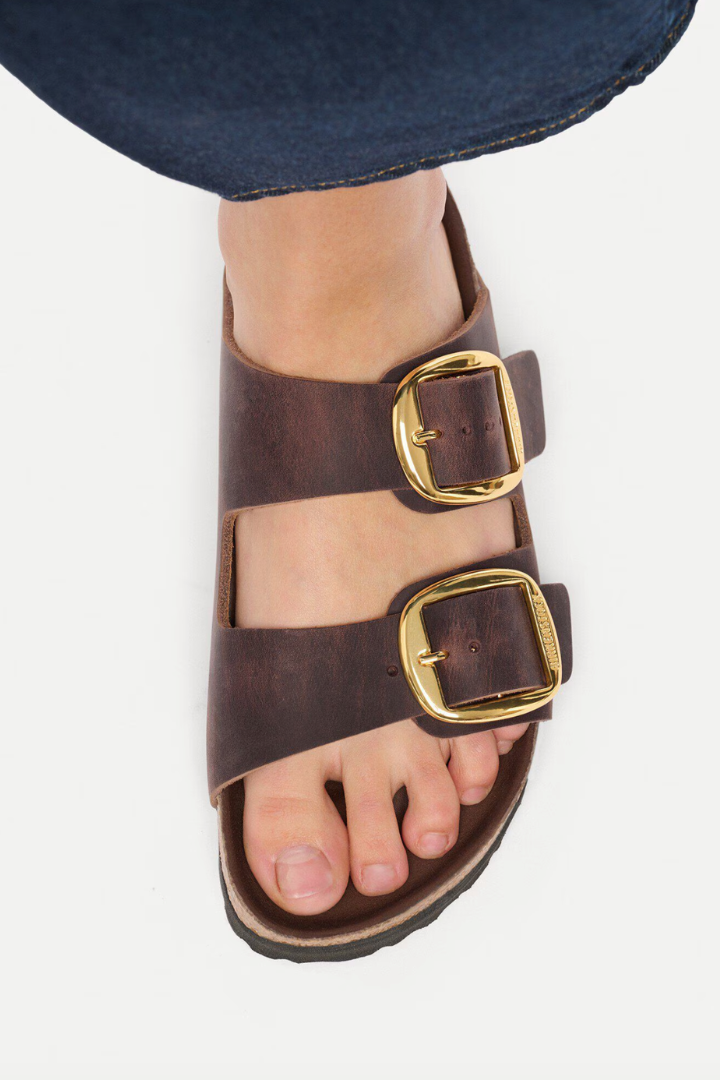 Birkenstock: Arizona Big Buckle Oiled Leather-Habana-9- Shoes-BIRKENSTOCK-Usher & Co - Women's Boutique Located in Atoka, OK and Durant, OK
