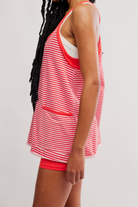 FP Movement: Hot Shot Mini Dress-Court Stripe Grapefruit-6- Dress/Romp/Jump-Free People Movement-Usher & Co - Women's Boutique Located in Atoka, OK and Durant, OK