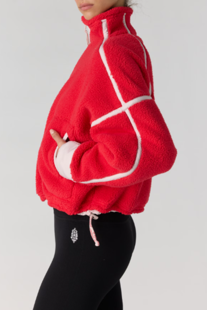FP Movement: Mountain High 1/2 Zip-Candy Apple W/ Pearl-2- Tops Over-Free People Movement-Usher & Co - Women's Boutique Located in Atoka, OK and Durant, OK