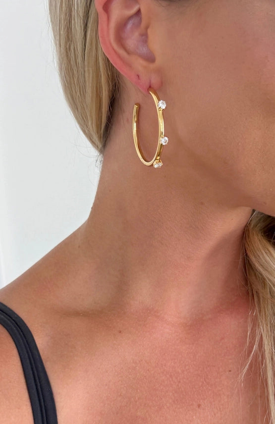 Willow Hoops Earrings-Gold-7- Jewelry-ChanSutt Pearls-Usher & Co - Women's Boutique Located in Atoka, OK and Durant, OK