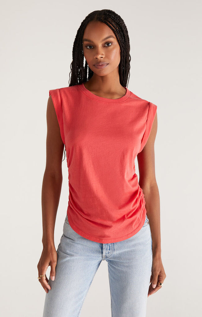 Z Supply: Lorelie Shirred Top-Tank Tops-Z SUPPLY-Usher & Co - Women's Boutique Located in Atoka, OK and Durant, OK